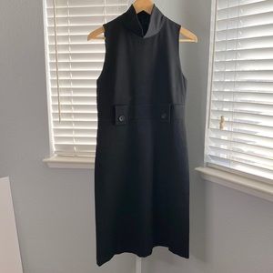BANANA REPUBLIC Black Mock Neck Wool Dress Size 10